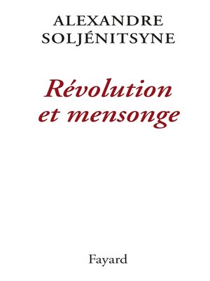 cover image of Révolution et mensonge